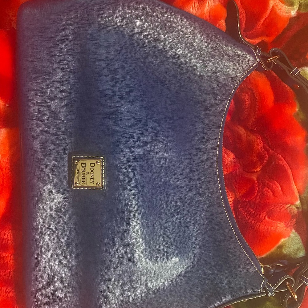 Navy Blue coated canvas bag.   Water proof